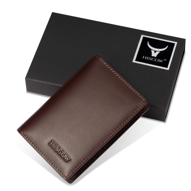 HISCOW Leather Business Card Case Holder for Men & Women, Italian Calfskin (Coffee) - Image 5